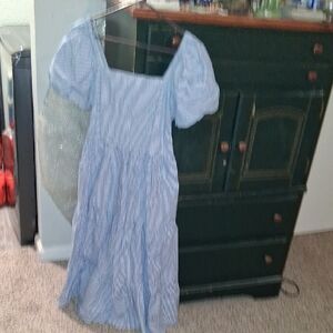 J. Crew Blue Striped Maxi Dress